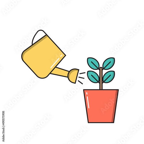 Home Gardening Concept Icon isolated on white background. Illustration