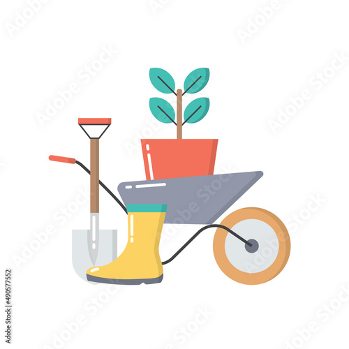 Gardening Concept Icon isolated on white background. Illustration