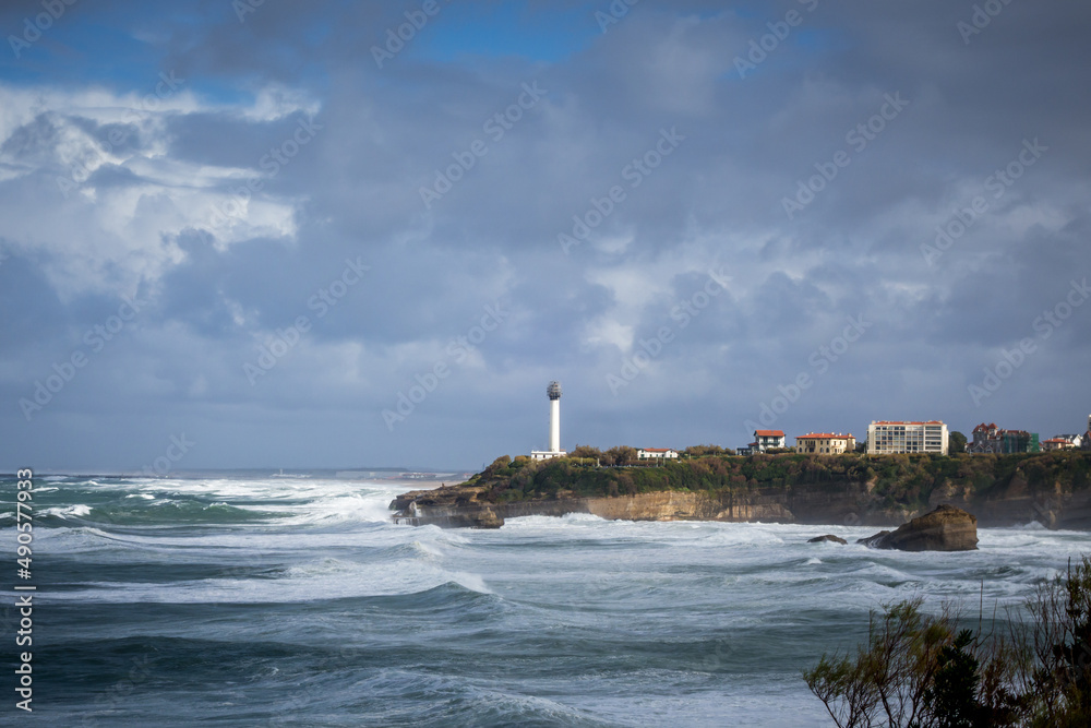 Seaside and beach of the city of Biarritz