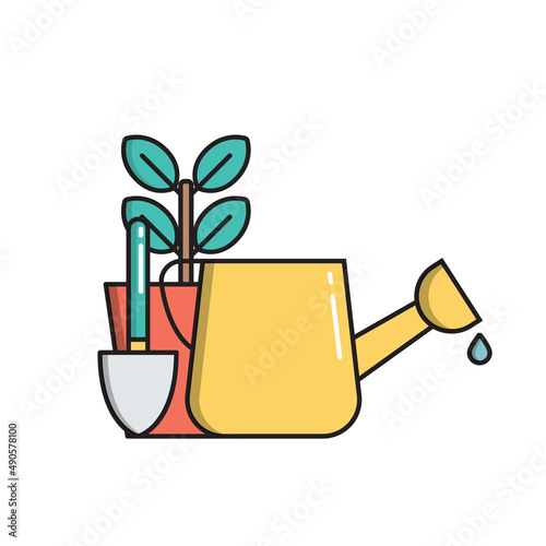 Home Gardening Concept Icon isolated on white background. Illustration