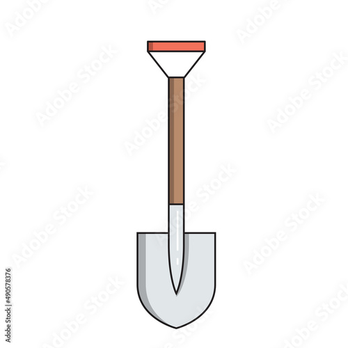 Shovel simple gardening icon in trendy line style isolated on white backgroun...