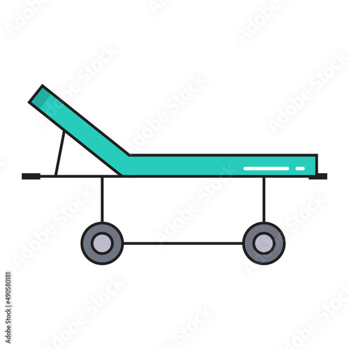 hospital gurney simple medicine icon in trendy line style isolated on white b...
