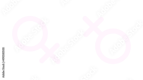 Pink female gender symbol background. Women’s Day, March 8.