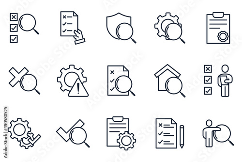 set of Inspection elements symbol template for graphic and web design collection logo vector illustration