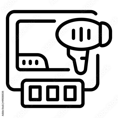 Laser epilation equipment icon outline vector. Hair skin. Removal hair