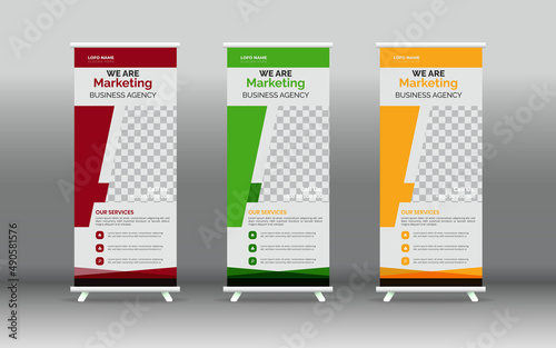 Roll Up Banner Template Layout. professional roll up banner template design. Abstract modern roll up background. roll up template billboard, banner stand design