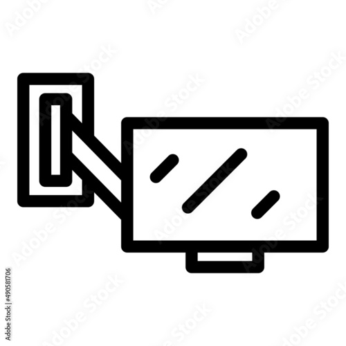 Tv mount icon outline vector. Wall bracket. Cinema service