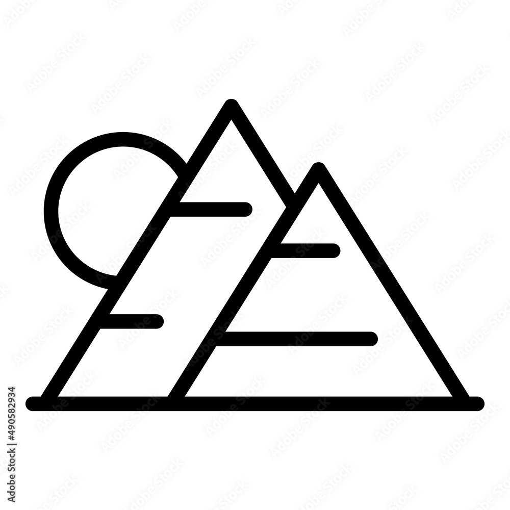 Egyptian pyramid icon outline vector. Ancient egypt. Cairo sand