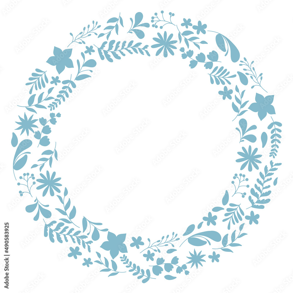 Floral Wreath branch. Floral round frame of twigs, leaves and flowers. wedding decor, wedding invitation, branding, boutique logo label. round frame of flowers Floral Wreath branch. Floral round frame of twigs, leaves and flowers. wedding decor, wedding invitation, branding, boutique logo label. round frame of flowers