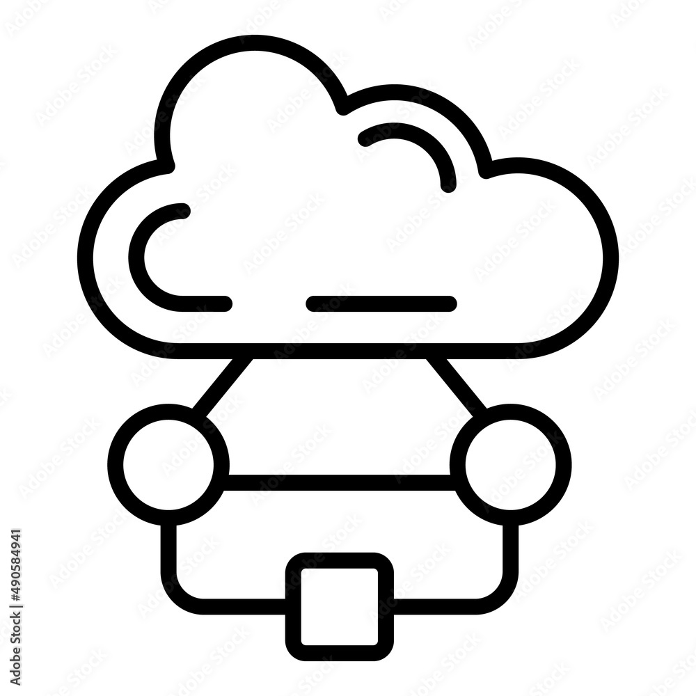 Cloud data workflow icon outline vector. Work process. Business project Cloud data workflow icon outline vector. Work process. Business project