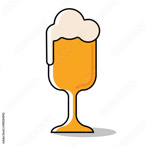 Isolated yellow beer glass with foam icon Vector illustration