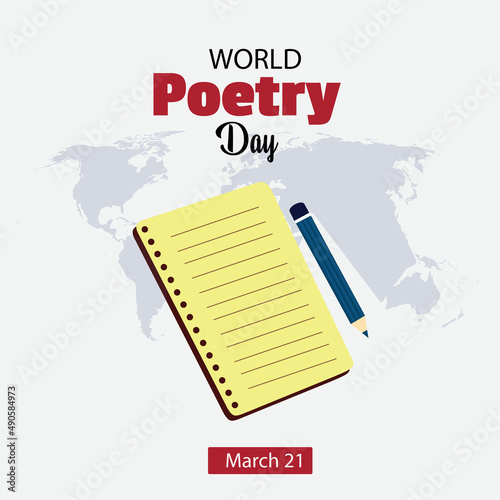 World Poetry Day, March 21. Vector illustration. simple and elegant design