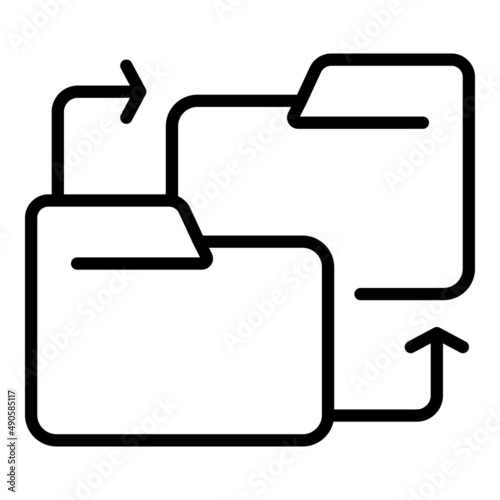 Change file folder icon outline vector. Business project. Workflow team