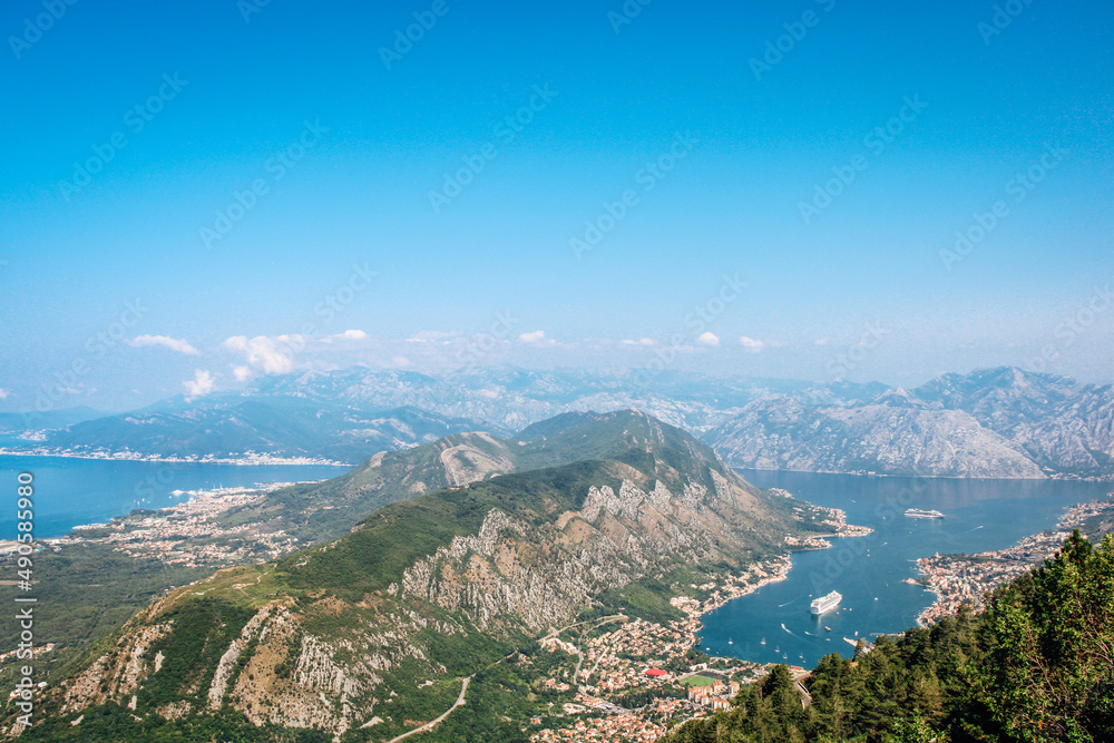 Obraz premium The Bay of Kotor is a winding bay of the Adriatic Sea in southwestern Montenegro and the region of Montenegro concentrated around the bay.