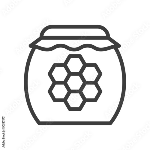 Sweet honey jar. Simple food icon in trendy style isolated on white backgroun...