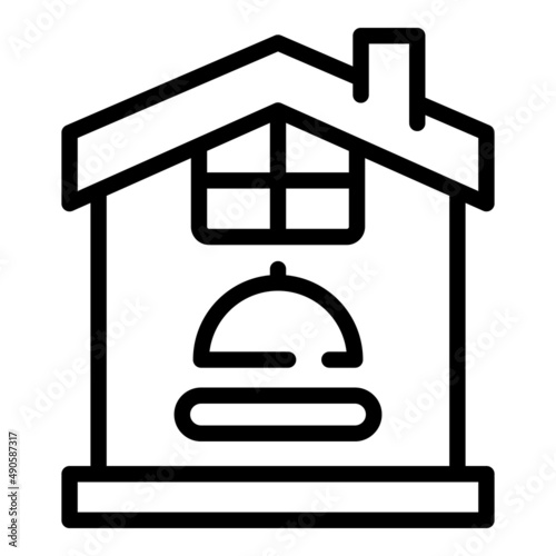 Kitchen self isolation icon outline vector. Online work. Remote area