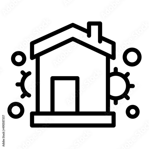House self isolation icon outline vector. Virus quarantine. Social stay