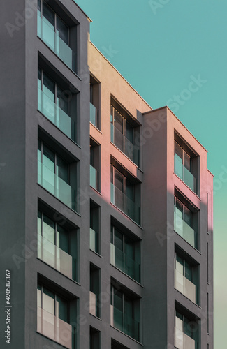 facade of a modern residential building in Thessaloniki Greece during afternoon