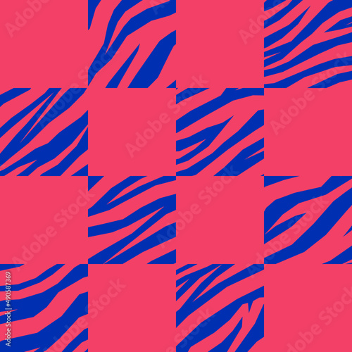Checkered animal print pattern. Vector seamless pattern