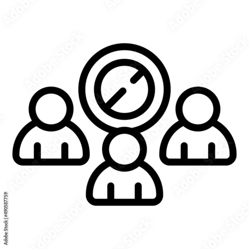 Group self isolation icon outline vector. Home quarantine. Corona virus