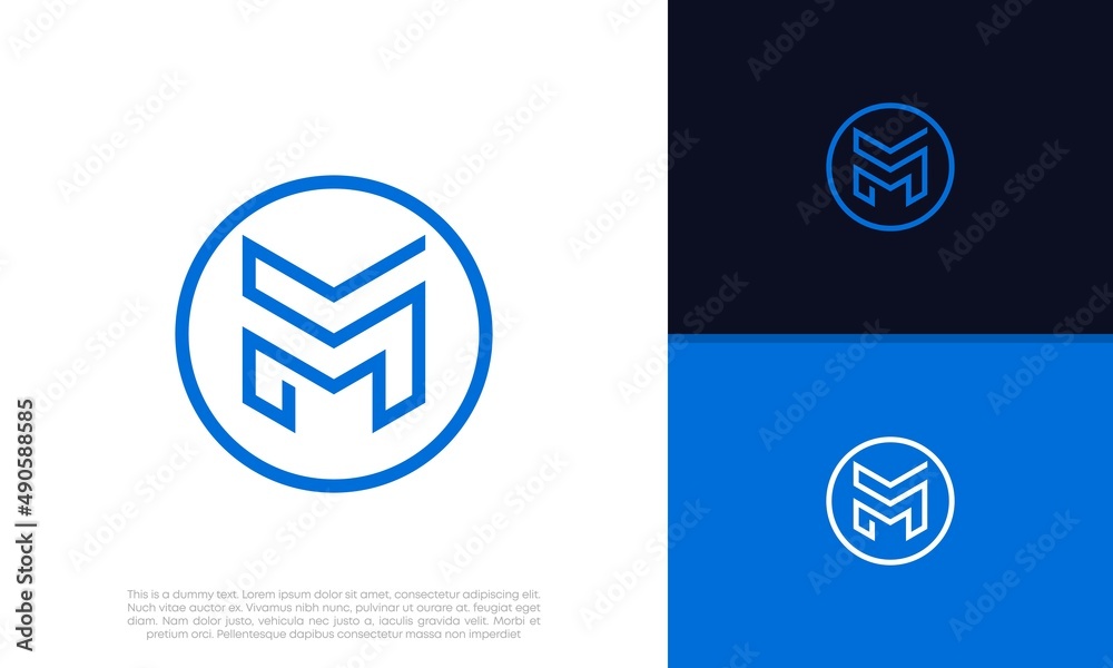 Initial M logo design. Innovative high tech logo template. Initial M logo design. Innovative high tech logo template.