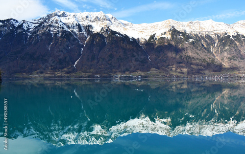 Lake Brienz in Switzerland during early spring