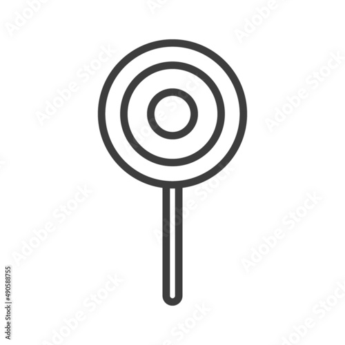Sweet candy on stick simple food icon in trendy style isolated on white backg...