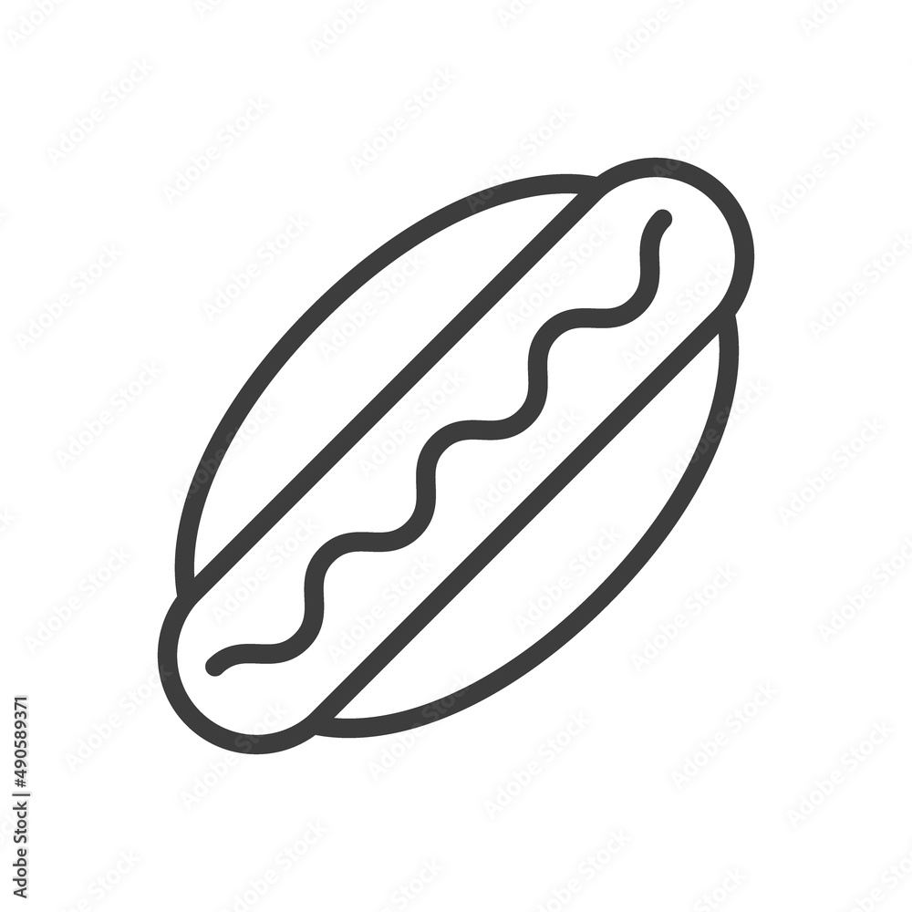 Hot Dog Simple food icon in trendy style isolated on white background for web apps and mobile concept. Illustration
