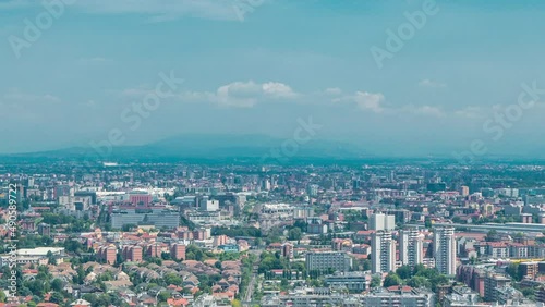 Milan aerial view of residential buildings near the business district timelapse photo