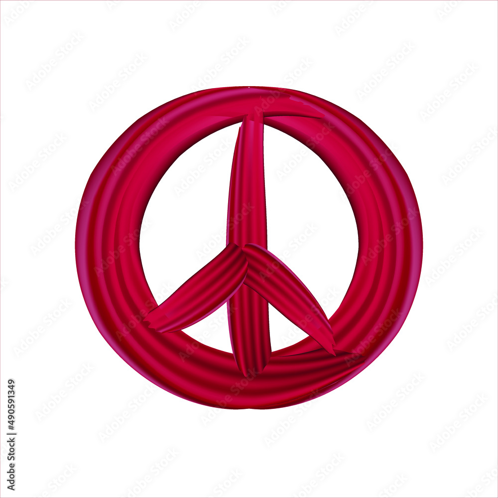 Peace symbols, Peace sign, Peace Illustrations isolated on white background. Peace symbol in red. Typography, t-shirt graphics, poster, postcard Peace symbols, Peace sign, Peace Illustrations isolated on white background. Peace symbol in red. Typography, t-shirt graphics, poster, postcard
