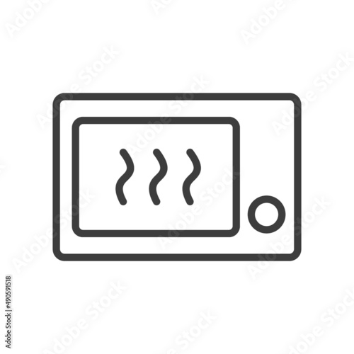 microwave. Simple food icon in trendy line style isolated on white background...