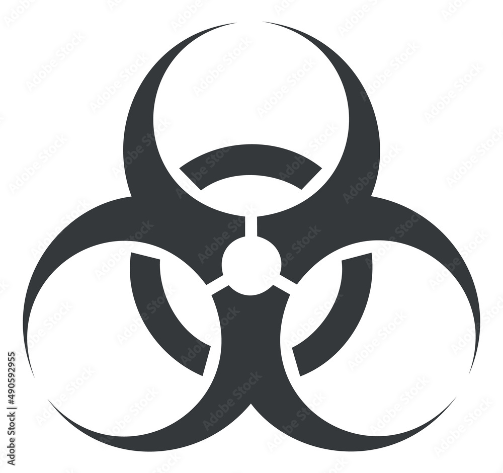 Biohazard symbol. Toxin or virus threat. Black line sign Biohazard symbol. Toxin or virus threat. Black line sign