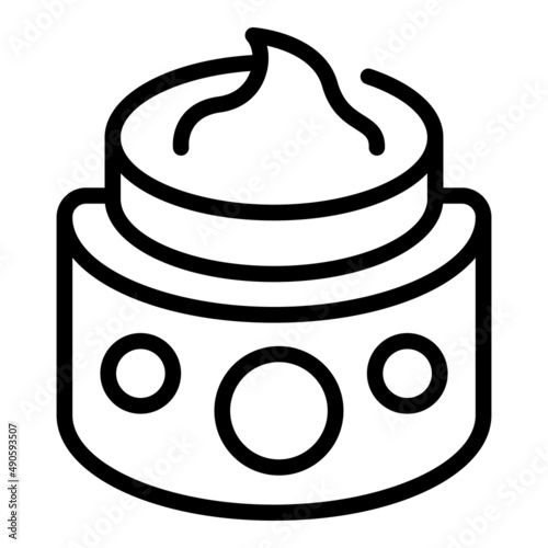 Skin cream jar icon outline vector. Cosmetic gel. Collagen product