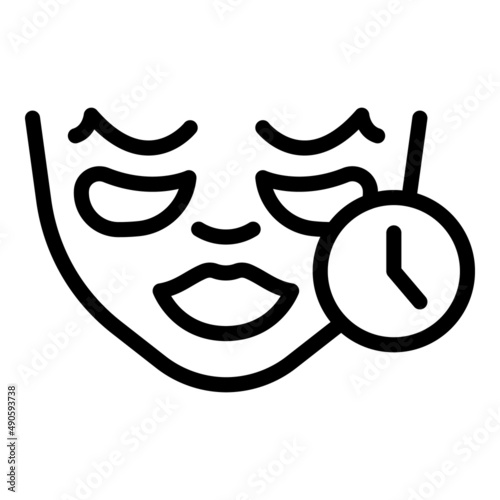 Eye patch time icon outline vector. Mask beauty. Cosmetic cream