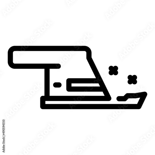 Garden tool icon outline vector. Grass trimmer. Agriculture equipment