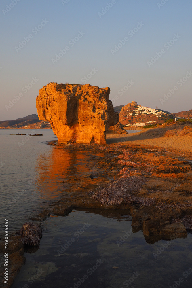 Giant rock in Pouria beach near main village of Skiros island, Sporades islands, Greece