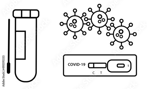 COVID-19 testing kit. Rt PCR testing design for medical.