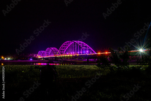 Bridge at night, Colombia