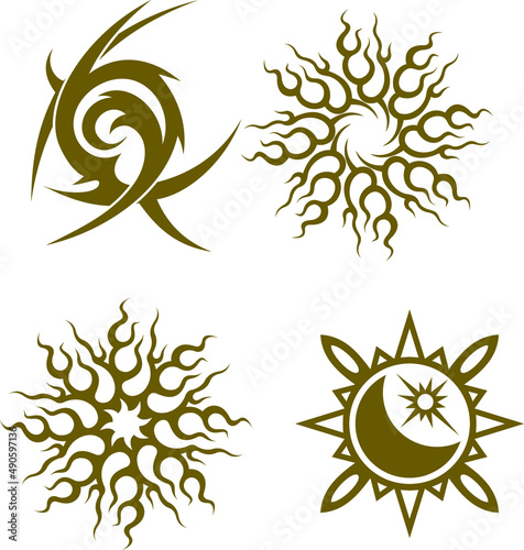 white background, tattoo art tribal vector design.