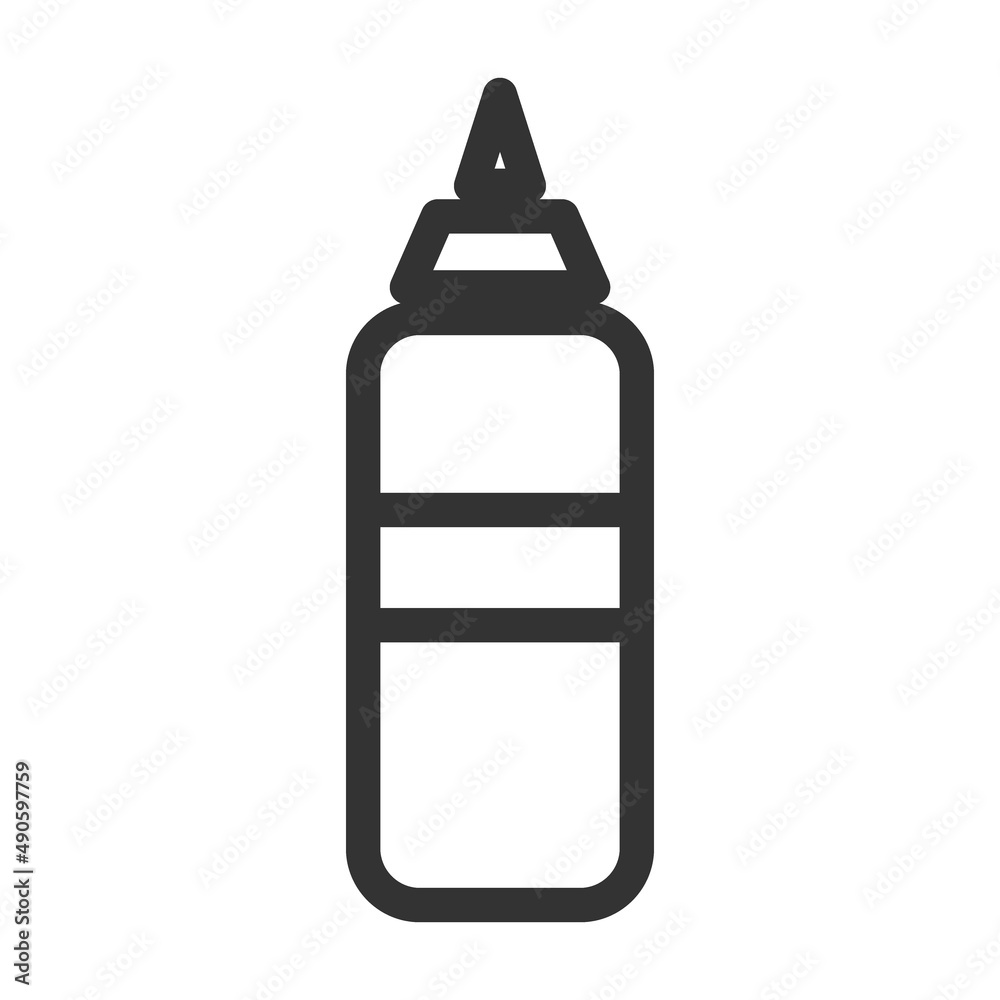 Jar for mustard, ketchup, spices. Simple food icon in trendy line style isolated on white background for web apps and mobile concept. Illustration Jar for mustard, ketchup, spices. Simple food icon in trendy line style isolated on white background for web apps and mobile concept. Illustration