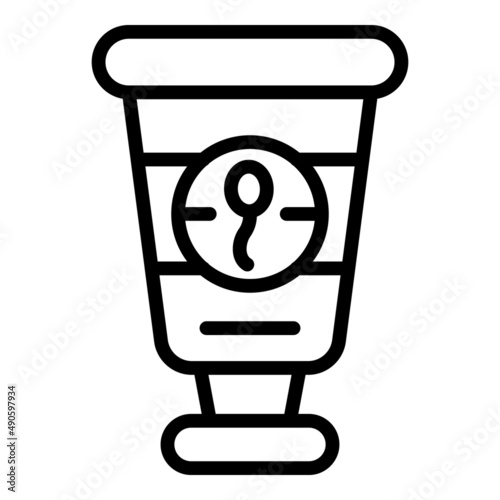 Contraception cream tube icon outline vector. Birth control. Health hormonal