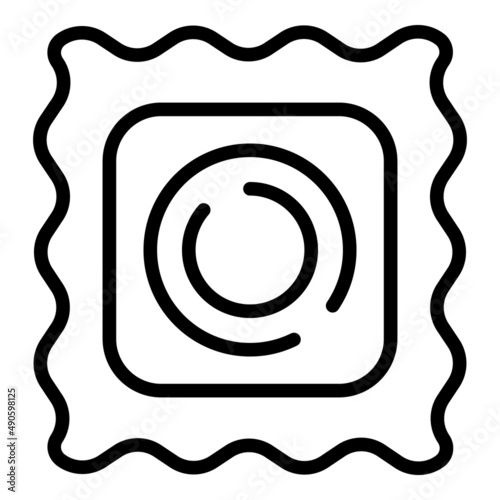 Condom pack icon outline vector. Female contraception. Pill control