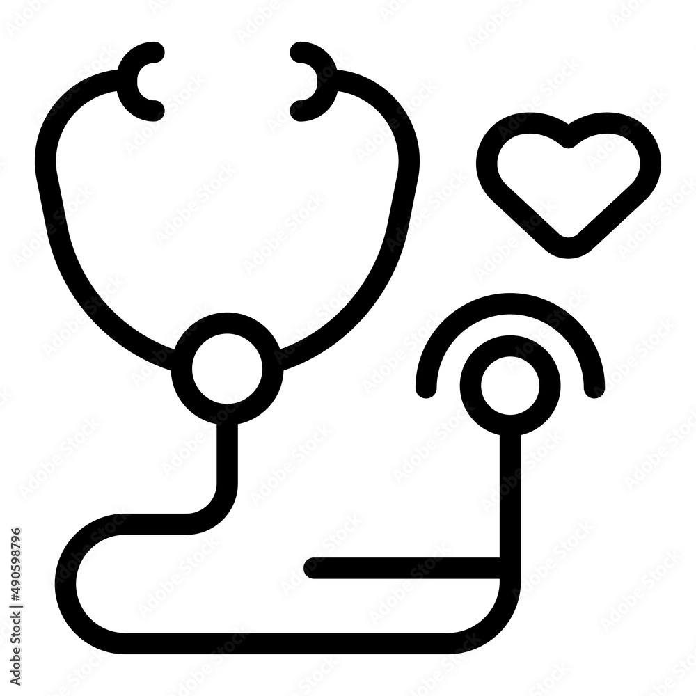 Stethoscope test icon outline vector. Medical pregnant. Female result Stethoscope test icon outline vector. Medical pregnant. Female result