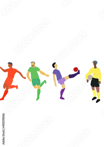 Football players. Vector illustration for different design. 