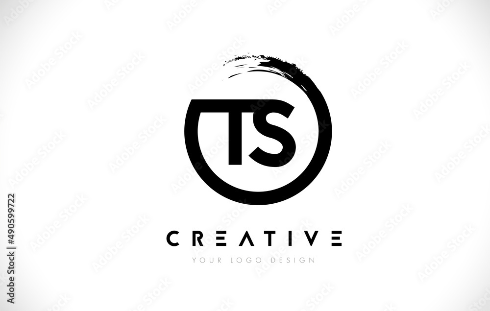TS Circular Letter Logo with Circle Brush Design and White Background. TS Circular Letter Logo with Circle Brush Design and White Background.