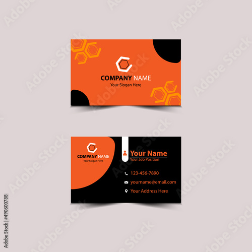 Business Card design template for black and orang color 