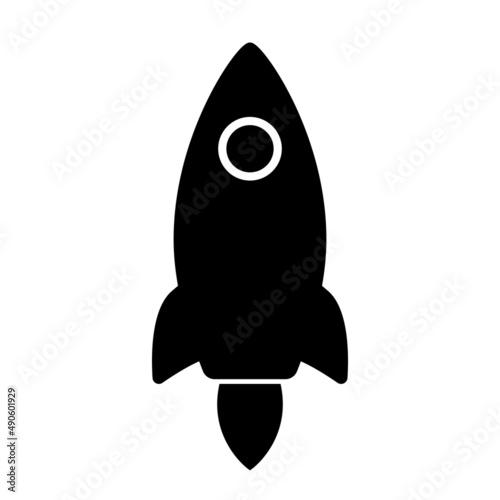 Simple Line Icon rocket, start up business sign. Illustration