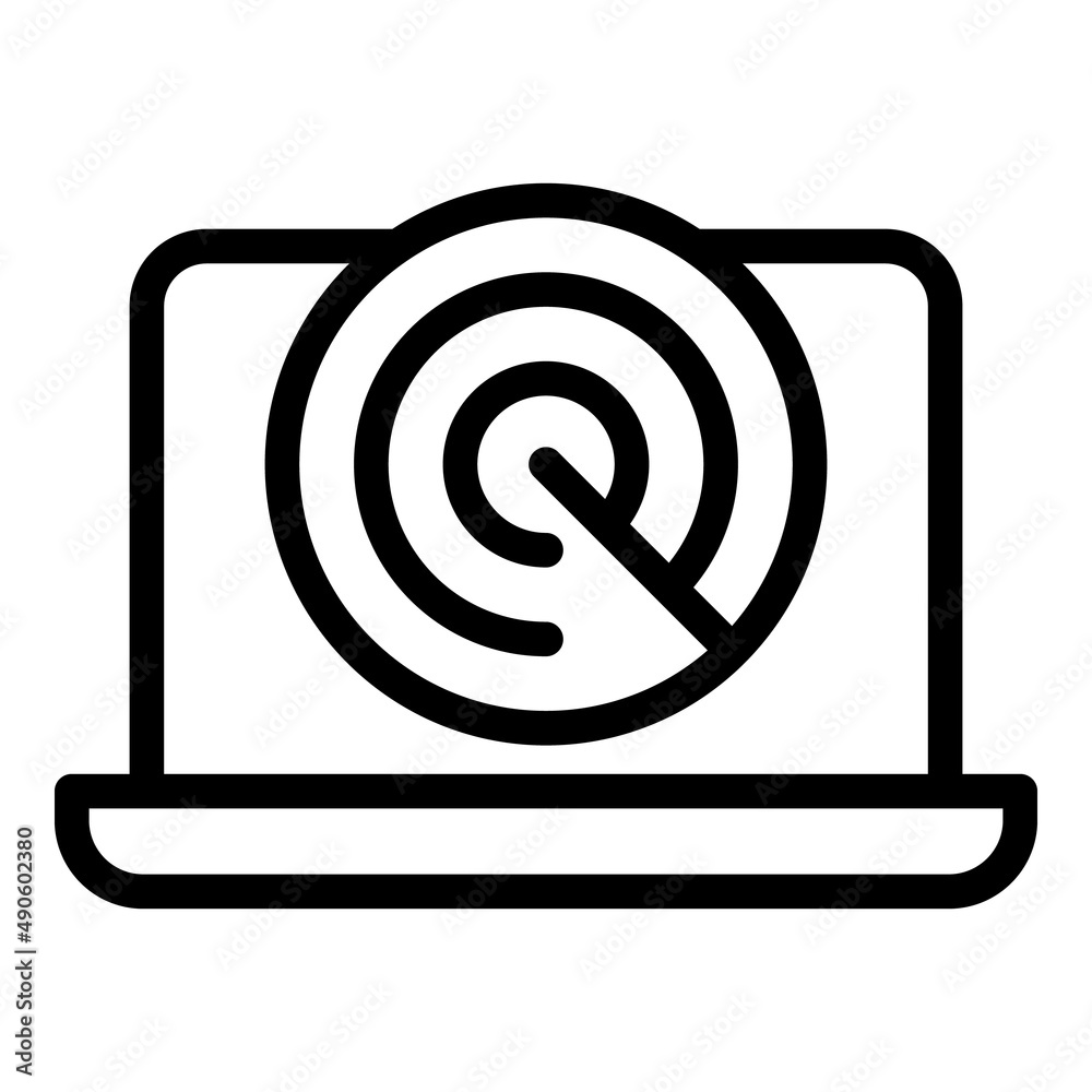 Laptop antivirus icon outline vector. Data secure. Safety password Laptop antivirus icon outline vector. Data secure. Safety password