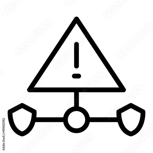 Network alert icon outline vector. Secure password. Safety antivirus