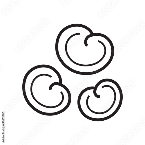 Vector linear icon with homemade dumplings